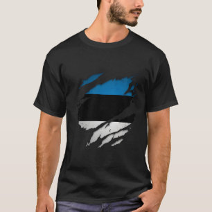 T-shirt Fier drapeau estonien déchiré Estonie