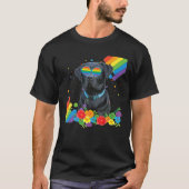 T-shirt Fier drapeau LGBT Gay Black Labrador Dog Pride (Devant)