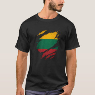 T-shirt Fier drapeau lituanien déchiré Lituanie