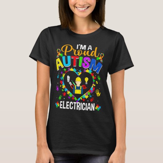 T-shirt Fier Electricien Sensibilisation sur l'autisme Aim (Devant)