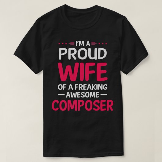 T-shirt Fier Épouse De Frédérer Un Awesome COMPOSITEUR (Design devant)