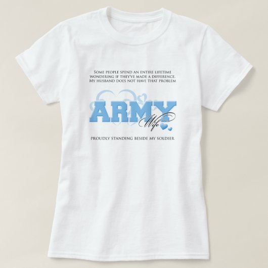 T-shirt Fier épouse de l'ARMÉE (Design devant)