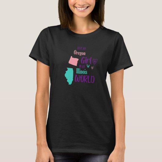 T-shirt Fier fille Design Juste une fille de l'Oregon dans (Devant)