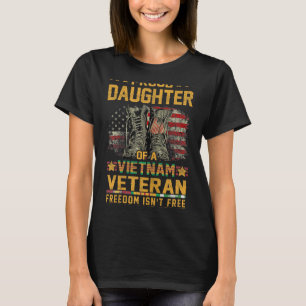 T-shirt Fier Fille Du Vietnam Vétérinaire Patriotique Vété