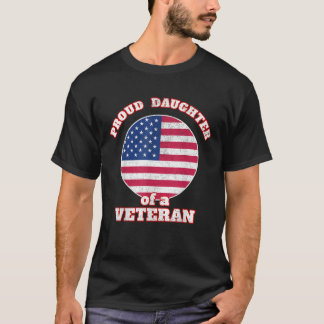 T-shirt Fier fille d'un ancien combattant papa maman papa