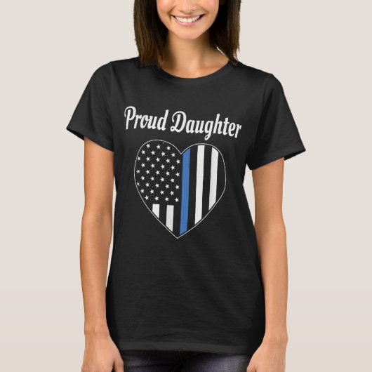T-shirt Fier fille d'un policier - application de la loi (Devant)
