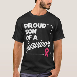 T-shirt Fier Fils De Survivant Soutien Au Cancer Du Sein