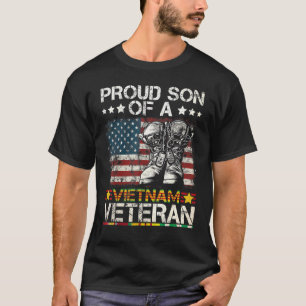 T-shirt Fier Fils Du Viêt-Nam Ancien Drapeau Américain