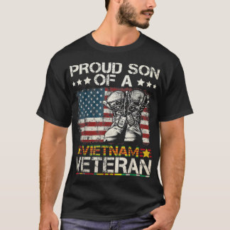 T-shirt Fier Fils Du Viêt Nam Vétérinaire Drapeau Américai