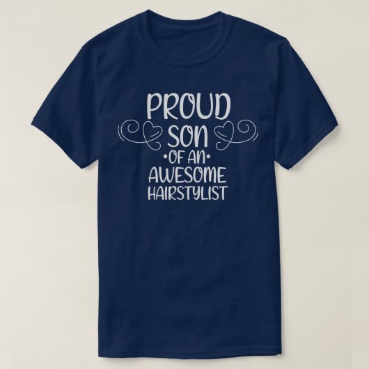 T-shirt Fier fils d'un coiffeur formidable (Design devant)