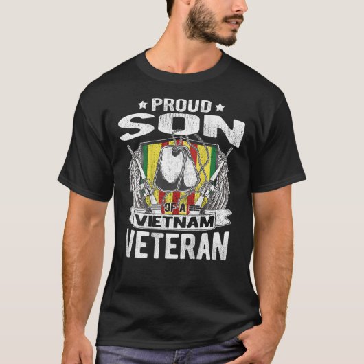 T-shirt  Fier Fils D'Un Vétéran Militaire Viêt Nam (Devant)