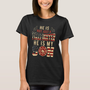 T-shirt Fier Fils Feu De Famille Est Pompier Héros Papa Ma