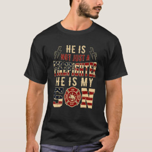 T-shirt Fier Fils Feu De Famille Est Pompier Héros Papa Ma