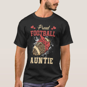 T-shirt Fier Football Tante Femmes Leopard Jeu Jeu Jeu Jou