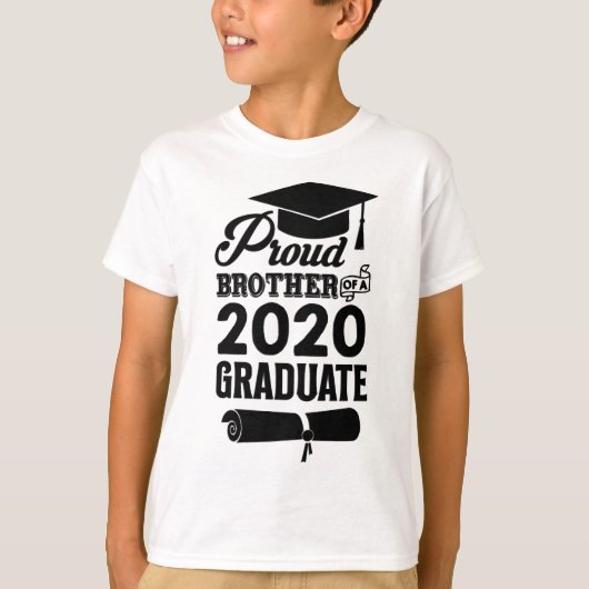 T-shirt Fier Frère D'Un Diplômé De 2020 (Devant)
