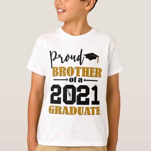 T-shirt Fier Frère D'Un Diplômé De 2021 (Devant)