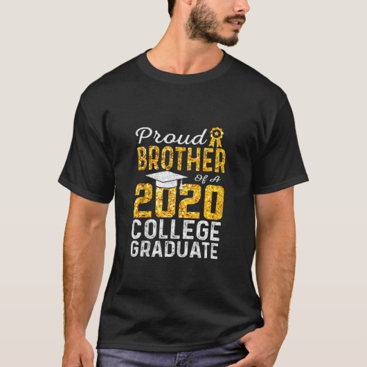 T-shirt Fier Frère D'Un Diplômé Du Collège En 2020 (Devant)