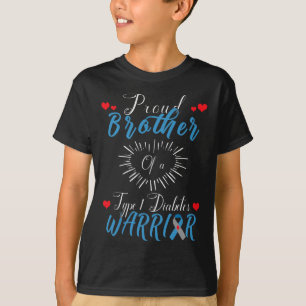 T-shirt Fier Frère D'Un Guerrier Du Diabète De Type 1