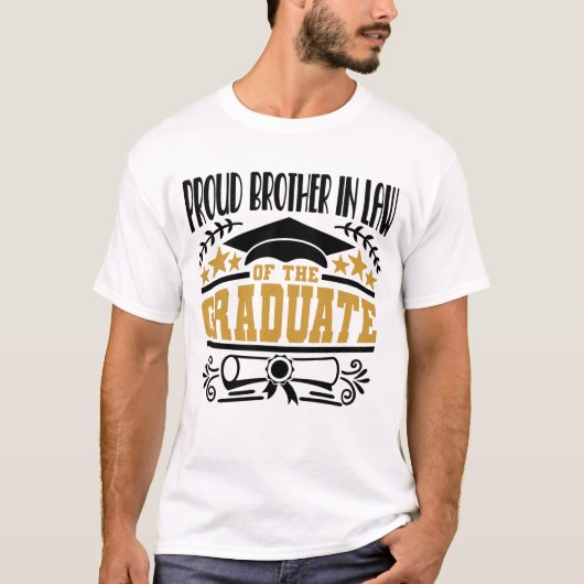 T-shirt Fier Frère En Droit Du Diplômé (Devant)