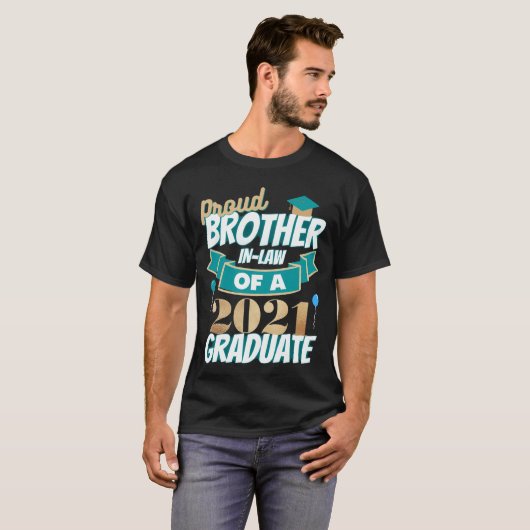T-shirt Fier frère en droit d'un diplômé de 2021 (Devant entier)