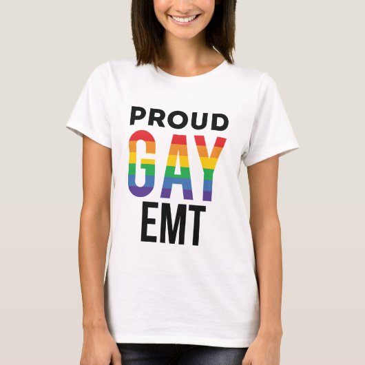T-shirt Fier Gay EMT Technicien Médicale d'urgence (Devant)