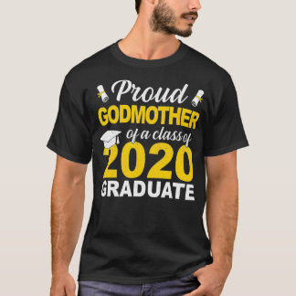 T-shirt Fier Godmère D'Une Classe De 2020 Cadeau Diplômé F