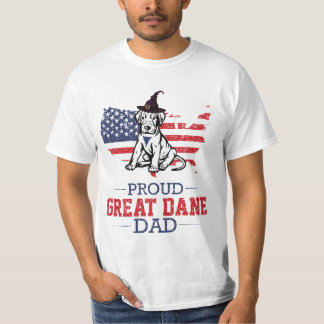 T-shirt Fier Grand Dane Papa Américain Drapeau Vintage