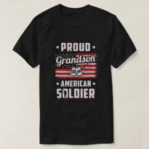 T-shirt Fier Grand-Fils D'Un Militaire Papa Vétéran