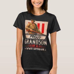 T-shirt Fier Grand-Fils D'Un Vétéran 2ème guerre mondiale