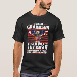 T-shirt Fier Grand-Fils D'Un Vétéran De La Deuxième Guerre