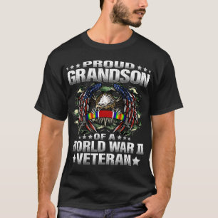 T-shirt Fier Grand-Fils D'Un Vétéran Militaire De La Deuxi