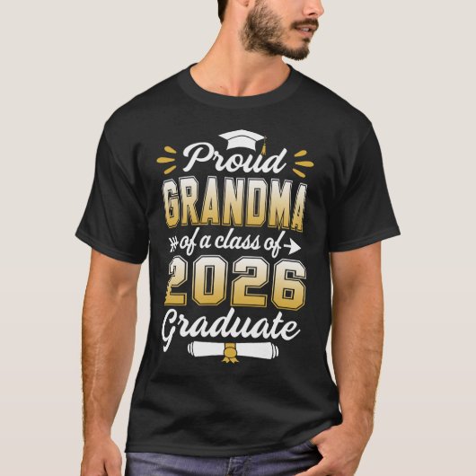 T-shirt Fier Grand-Mère D'Une Classe De 2026 Diplômé Senio (Devant)
