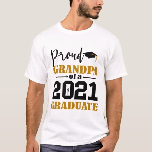 T-shirt Fier grand-père d'un diplômé de 2021 (Devant)