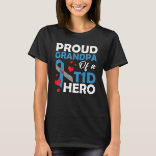 T-shirt Fier Grand-Père D'Un Héros De Diabète Type 1 Guerr