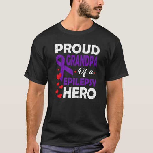 T-shirt Fier Grand-Père D'Un Héros Épileptique Guerrier Pu (Devant)