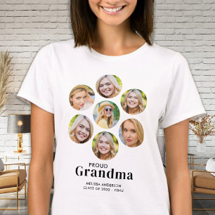 T-shirt Fier GRANDMA Custom 7 Photo Collage Graduation