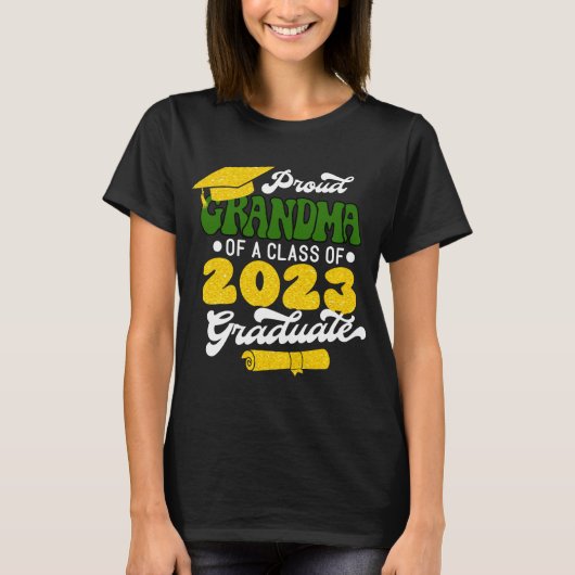 T-shirt Fier GRANDMA d'une classe d'or 2023 Graduate (Devant)