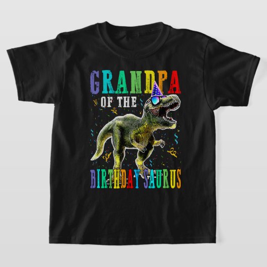 T-shirt Fier GRANDPA De L'Anniversaire Saurus Dinosaur (Poser)