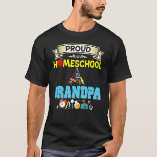 T-shirt Fier Homeschool Grand-Père Retour À L'École Papa F