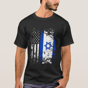 T-shirt Fier Israélien USA Drapeau Fierté patriotique Amér