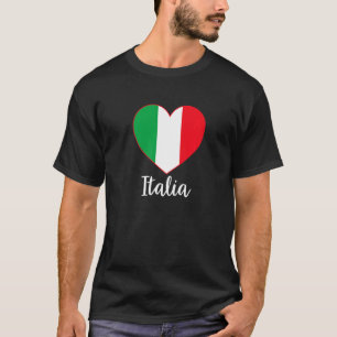 T-shirt Fier Italia Italia Love Coeur Drapeau I Love Itali