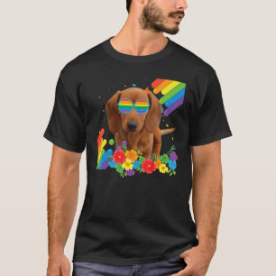 T-shirt Fier Lgbt Gay Dachshund Dog Pride Drapeau Rainbow