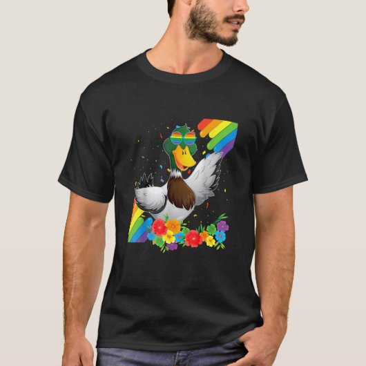 T-shirt Fier Lgbt Gay Duck Pride Drapeau Rainbow Lgbtq Les (Devant)