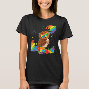 T-shirt Fier Lgbt Gay Owl Pride Drapeau Rainbow Lgbtq Lesb