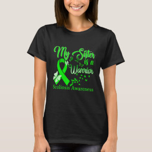 T-shirt Fier Ma Soeur Guerrier De Scoliose Ruban Vert Mais
