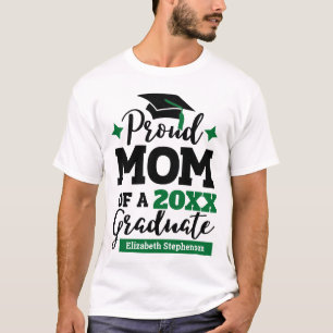 T-shirt Fier Maman de 2023 diplômé noir vert casquette tas