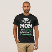 T-shirt Fier Maman de 2023 diplômé noir vert casquette tas (Devant entier)