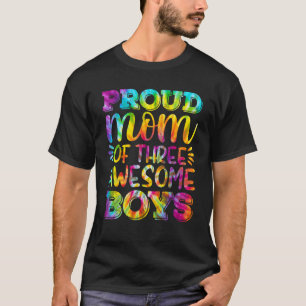 T-shirt Fier Maman De 3 Garçons Awesome Pour Femmes Garçon