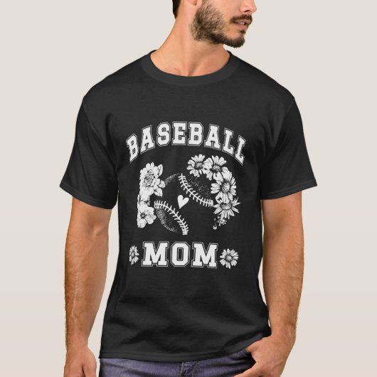 T-shirt Fier maman de baseball (Devant)