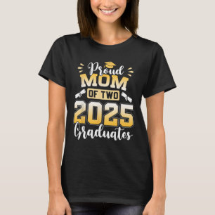 T-shirt Fier Maman De Deux 2025 Diplômés Senior Maman Cl D
